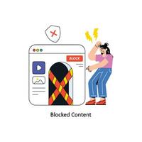 Blocked Content Connection Flat Style Design Vector illustration. Stock illustration