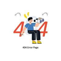 404 error página conexión plano estilo diseño vector ilustración. valores ilustración