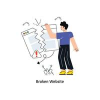 Broken Website Connection Flat Style Design Vector illustration. Stock illustration