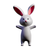 rabbit 3d icon illustration png