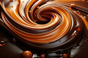 Sweet indulgence luscious melted chocolate swirl, a confectionery masterpiece AI Generated photo