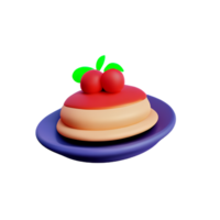 pudding with berries 3d breakfast icon png