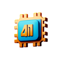 ai chip 3d icon png