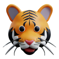 tiger 3d tolkning ikon illustration png