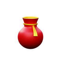 chinese new year icon wine jug 3d render png