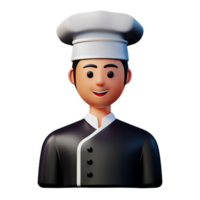 chefe de cozinha 3d face profissão avatares ilustrações png