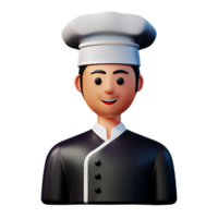 chef 3d face profession avatars illustrations png