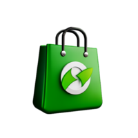 eco compras bolso 3d verde energía icono png