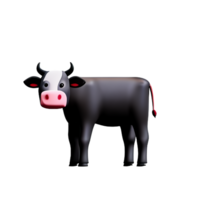 cow 3d rendering icon illustration png