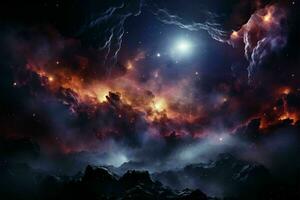 Abstract outer space endless nebula galaxy background AI Generated photo