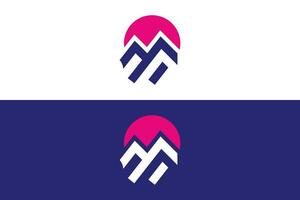 mínimo y profesional letra metro cumbre vector logo diseño