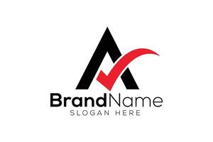 de moda y profesional letra un cheque marca hecho logo diseño vector modelo