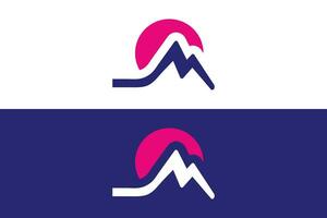 mínimo y profesional letra metro cumbre vector logo diseño