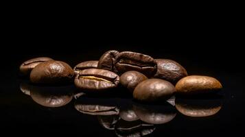 Close-up of Coffee beans. Generative ai photo