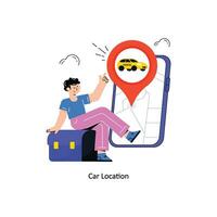 Car Location Flat Style Design Vector illustration. Stock illustration