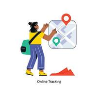 Online Tracking Flat Style Design Vector illustration. Stock illustration