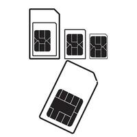 Sign of the sim card chip. Holographic projection. a new modern innovative SIM card. Embedded SIM concept. vector