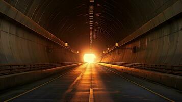 Tunnel, infrastructure tunnel road modern. Generate Ai photo