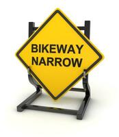 Road sign - bikeway narrow photo