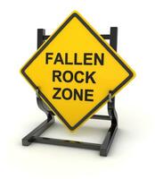 Road sign - fallen rock zone photo