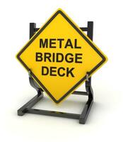 Road sign - metal bridge deck photo