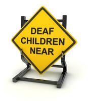 Road sign - deaf children near photo