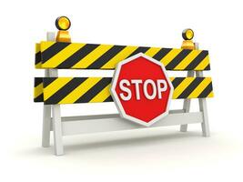 Roadblock with Stop Symbol photo