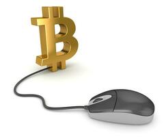 Bitcoin Symbol and Computer Mouse photo