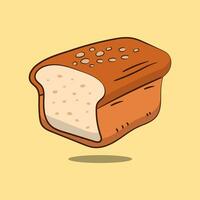 Bread with a long shadow  in the flat style. vector