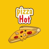 Pizza cafe logo pizza icon illustration vector graphic.