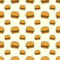 Seamless vector pattern with burger on background.