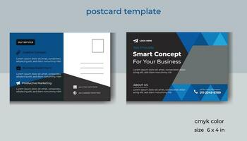 corporativo negocio márketing tarjeta postal plantilla, moderno negocio eddm tarjeta postal diseño. vector