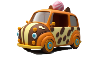 3d dessin animé voiture Pixar style réaliste png pour gratuit télécharger, ai génératif