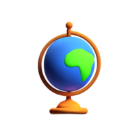 globe 3d rendering icon illustration png