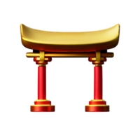 ícone do ano novo chinês portão do templo de ouro renderização 3d png