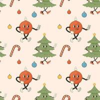 groovy pattern seamless. Christmas xmas new year vector