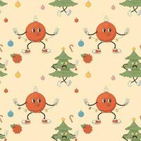 groovy pattern seamless. Christmas xmas new year vector