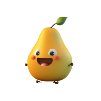 Free fruits png, cute funny fruit vegetable character, cartoon style, Ai Generative png