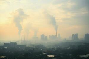 escénico ver de aire contaminación ai generado foto