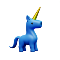 Licorne 3d le rendu icône illustration png