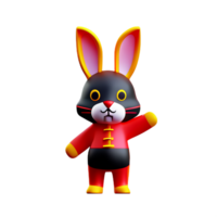 chinese new year icon cute rabbit character 3d render png