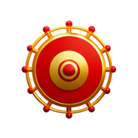 chinese new year icon gong drum 3d render png