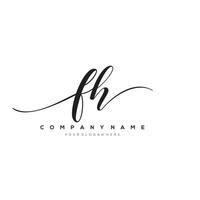 inicial letra fh logo, flor escritura logo diseño, vector logo para mujer belleza, salón, masaje, cosmético o spa marca Arte.