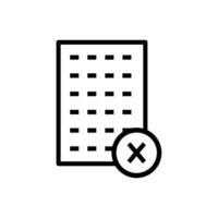 document icon marked wrong on a white background vector