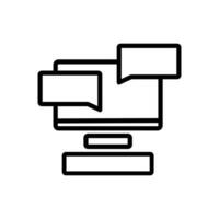 icon illustration is sending a message via computer with a white background vector