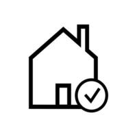 The house icon is marked correctly on a white background vector