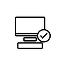 computer icon marked correct on a white background vector