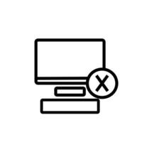 computer icon marked wrong on a white background vector