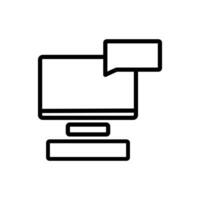 icon illustration is sending a message via computer with a white background vector