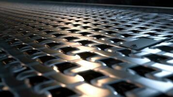 Non-slip Steel grating. Generative Ai photo